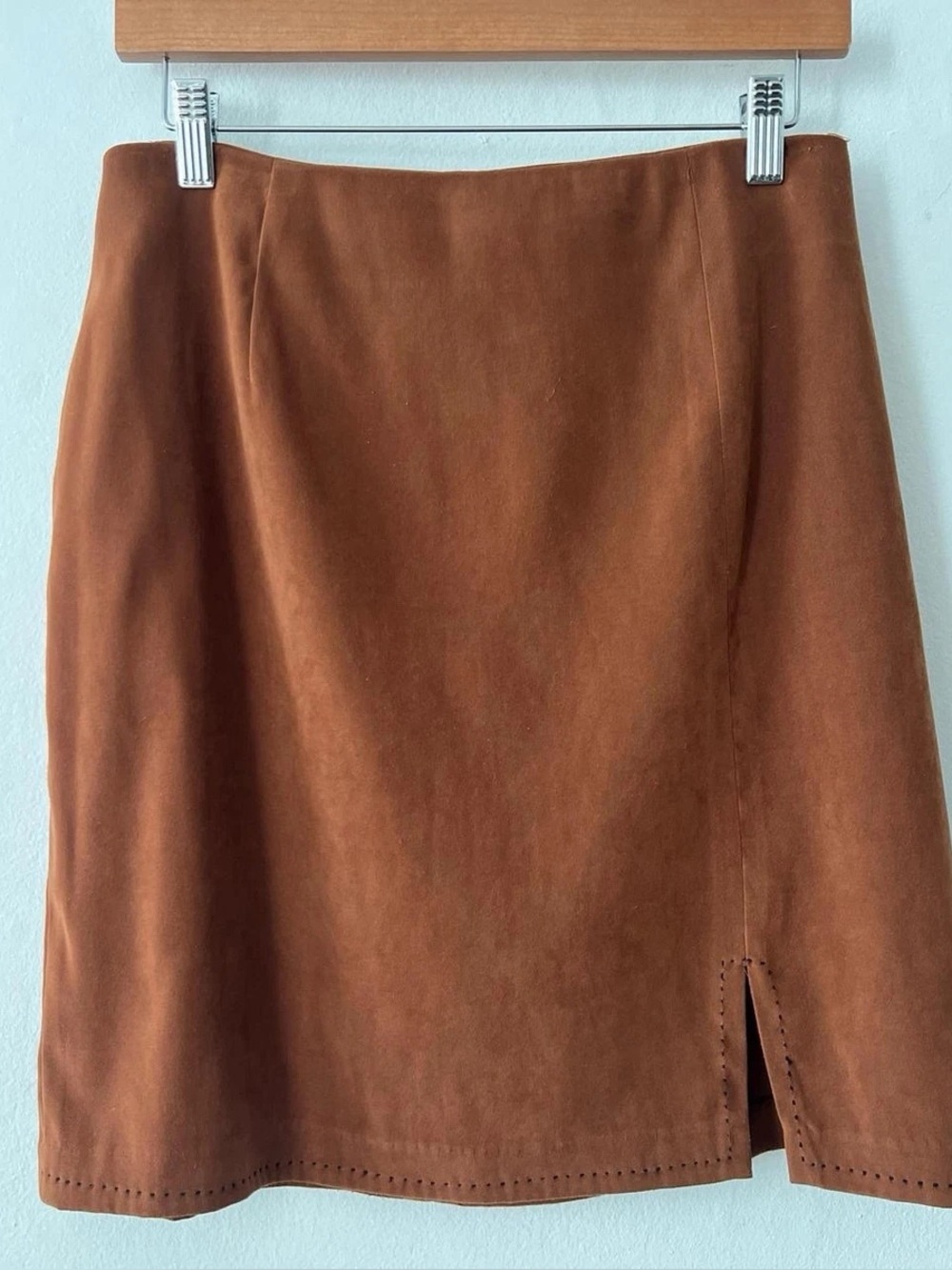 dressbarn Rust Suede Pencil Skirt